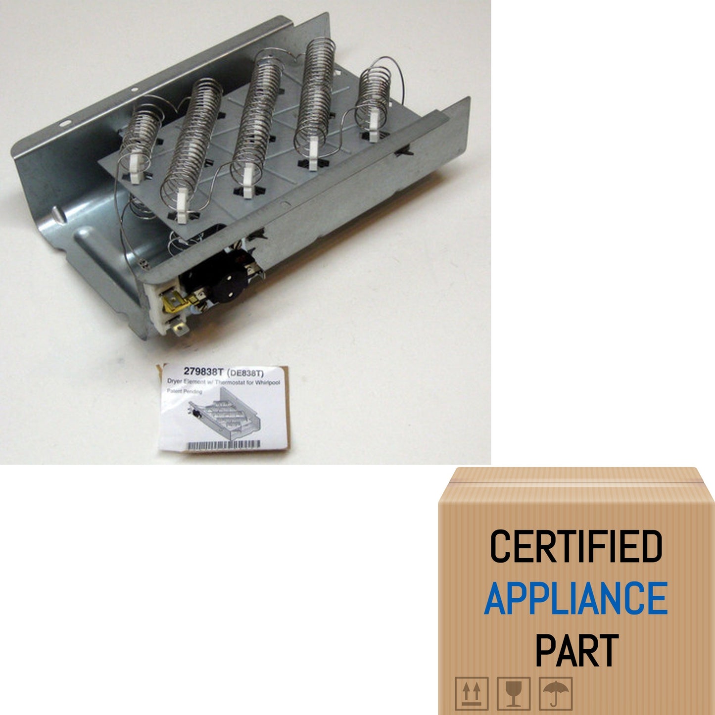 A2 Dryer Heater Heating Element for Whirlpool Kenmore 279838 with Thermostat 397