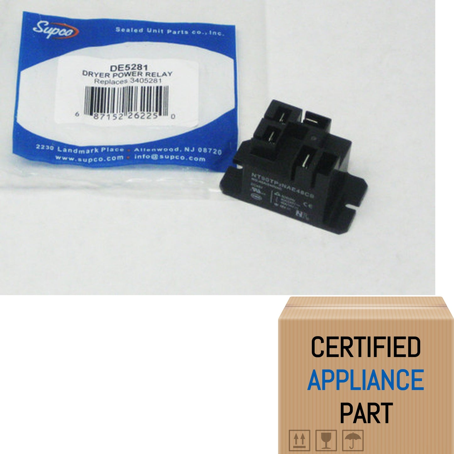 A3 DE5281 Dryer Motor Power Relay for Whirlpool 3405281