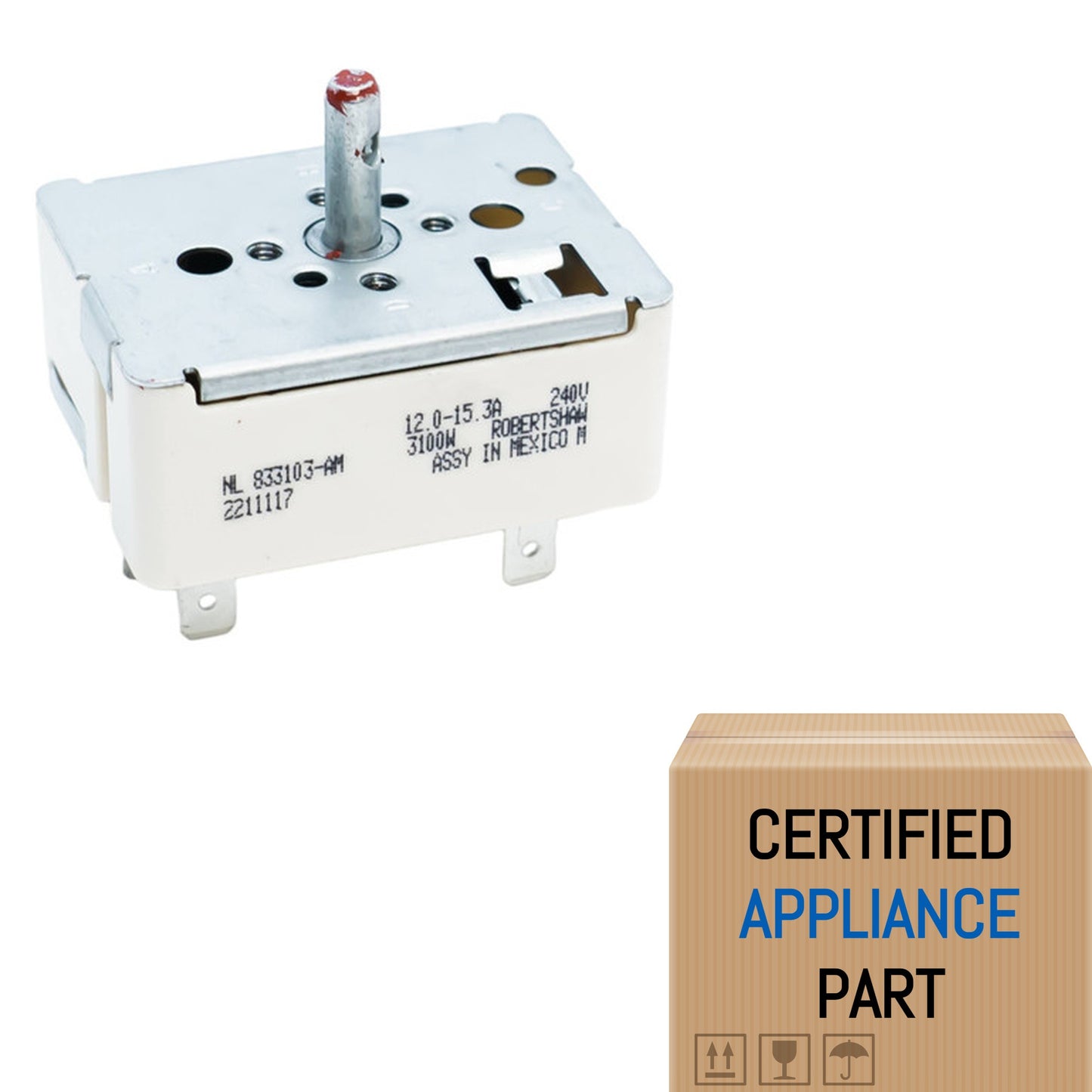 A3 Robertshaw 833103 Stove Range Burner Infinite Switch for Whirlpool W10244639
