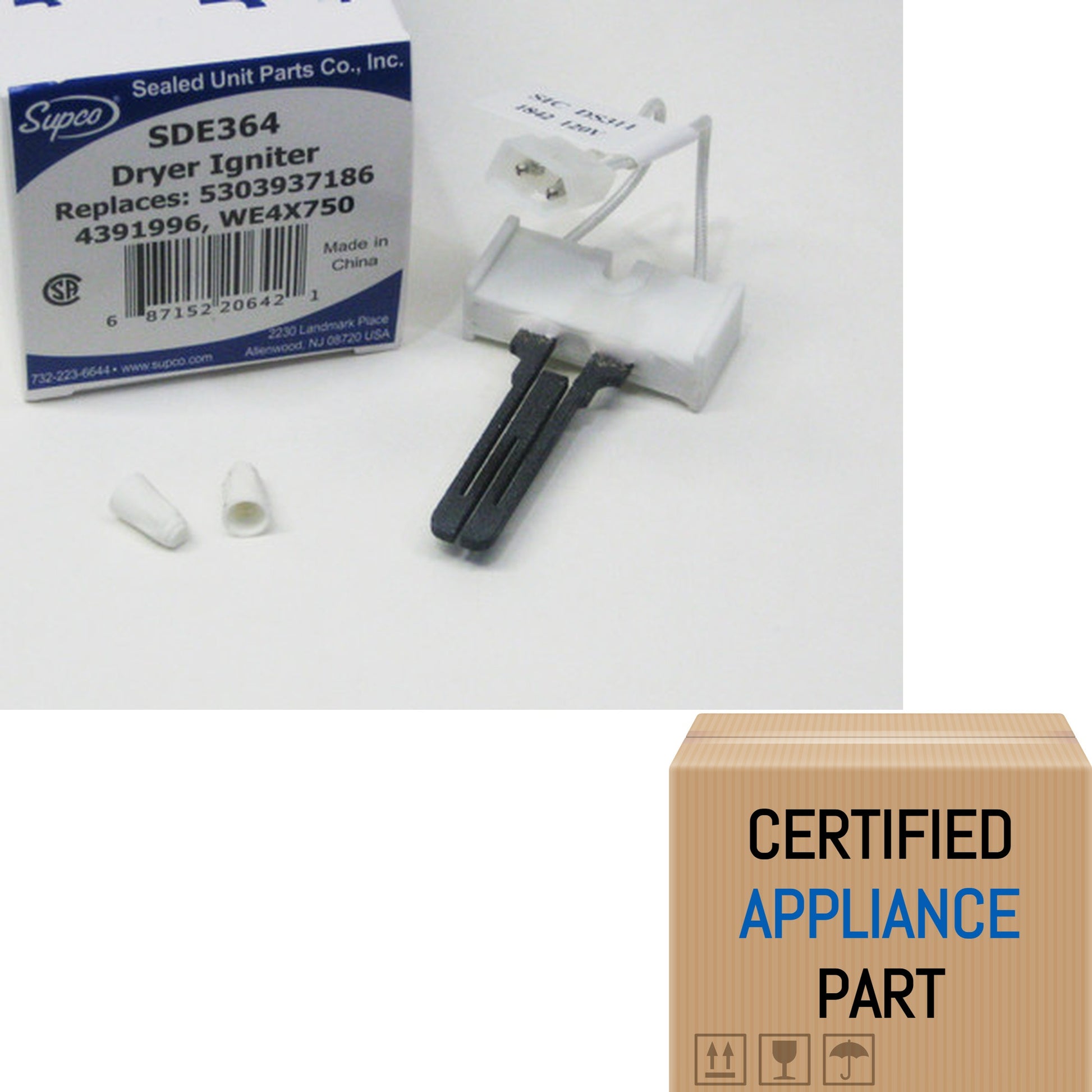 A4 SDE364 Gas Dryer Igniter Replaces 5303937186 4391996 WE4X750